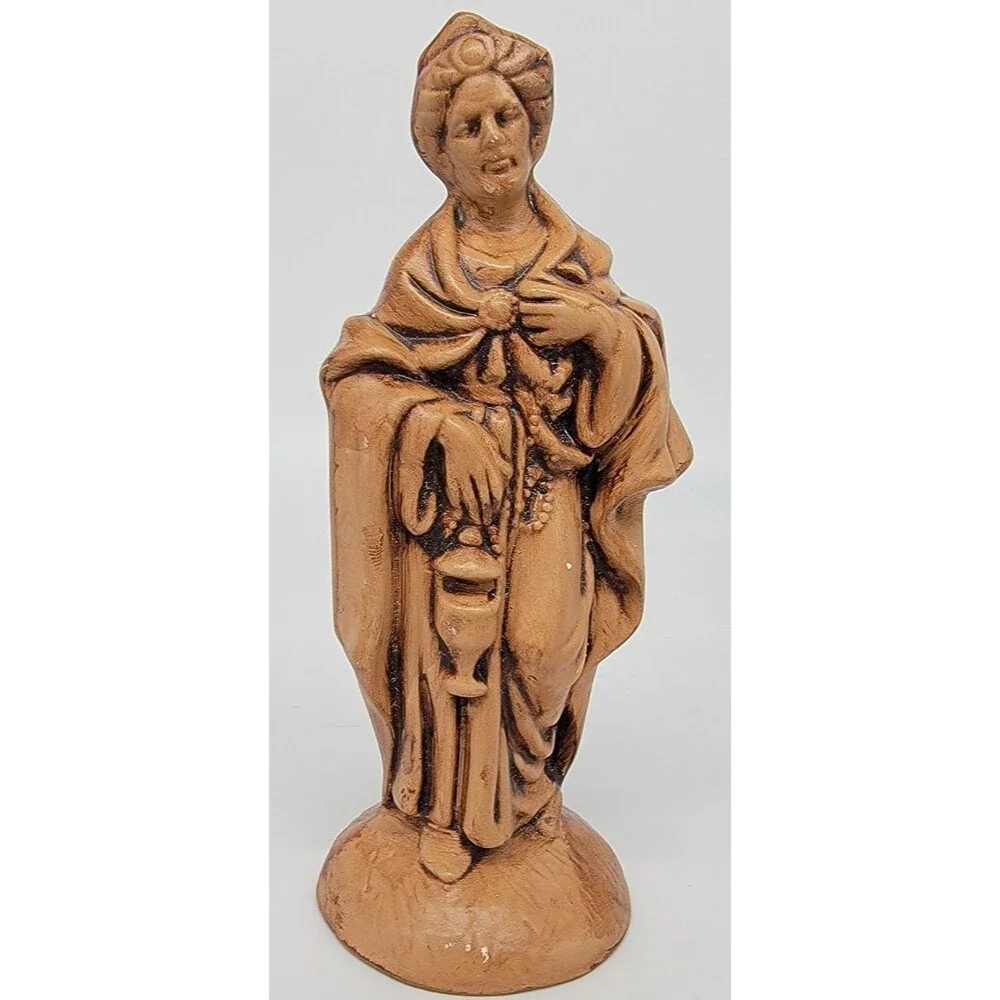 Nativity Wise Man Ceramic Mold Glazed Tan Brown Replacement Piece Figurine